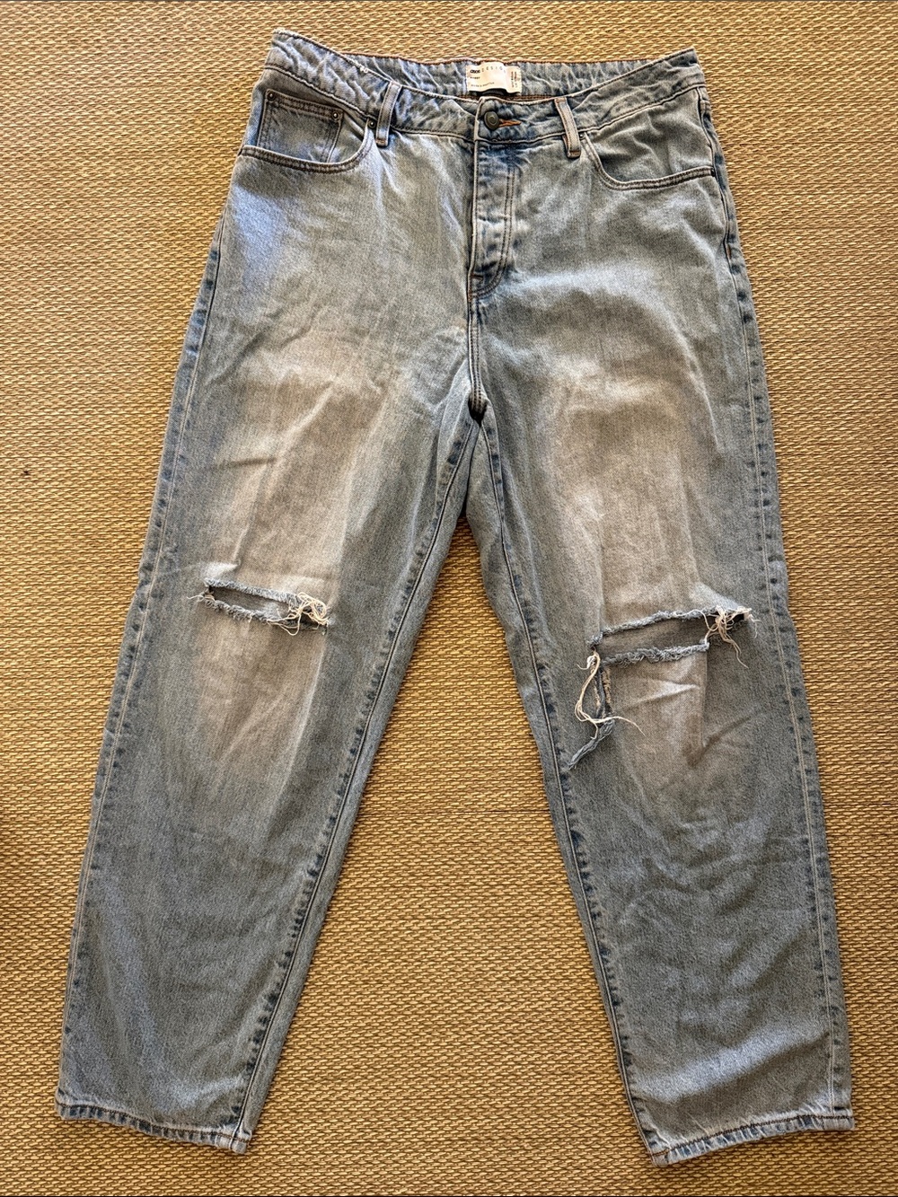 ASOS Light Blue Relaxed Fit Distressed Men’s Jeans